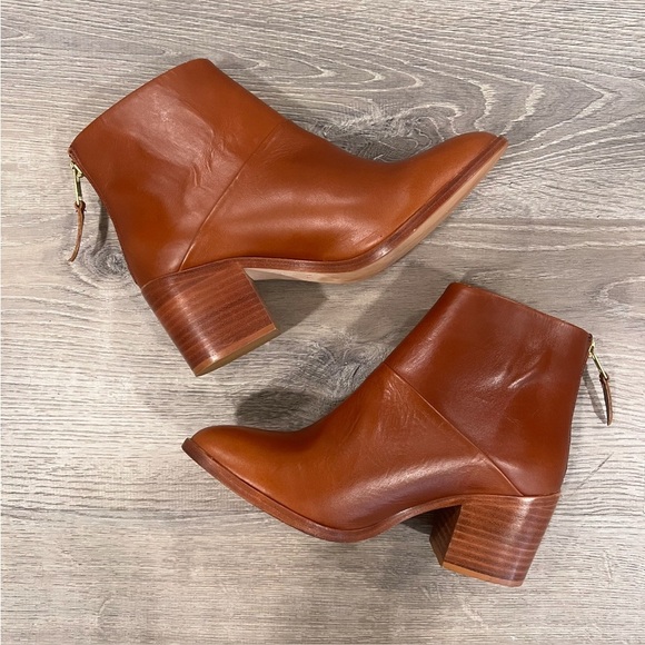 NISOLO Dari Leather Heeled Back Zip Boots in Color “Brandy” Size 8.5 - Picture 7 of 13